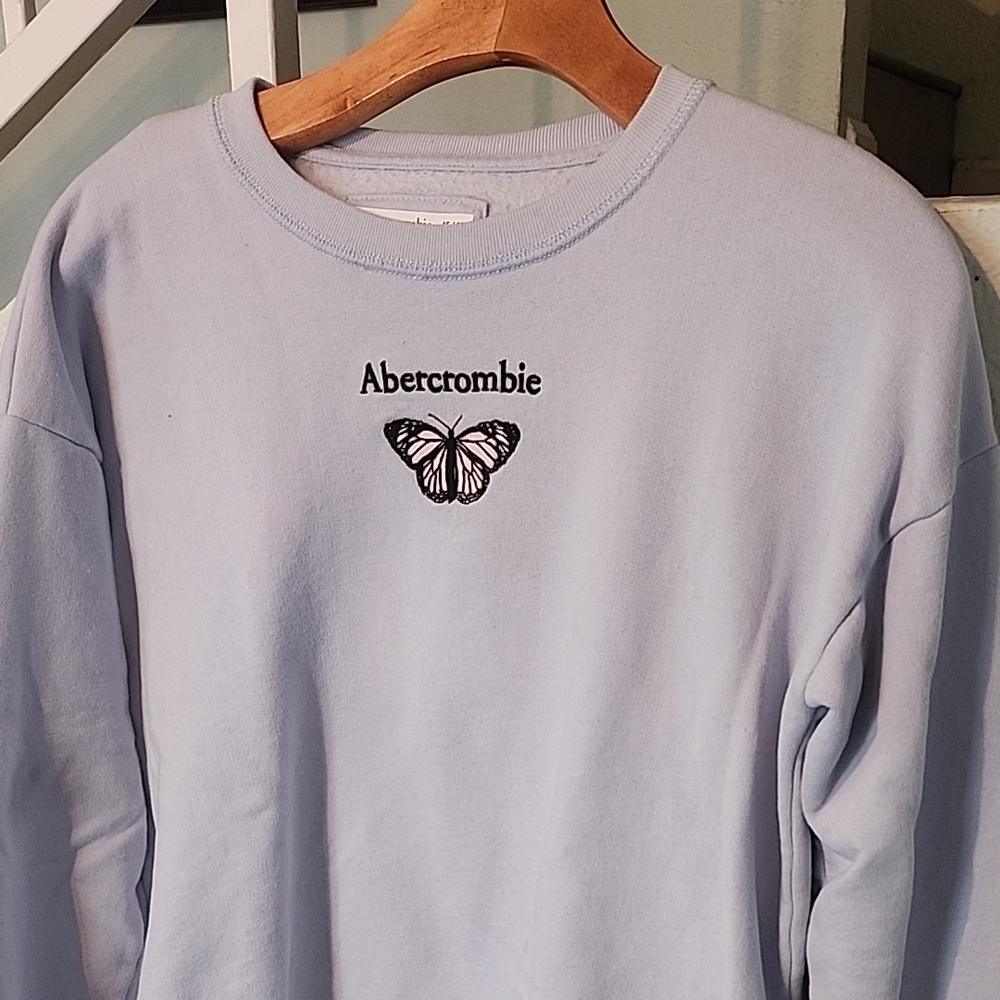 Abercrombie Kids Light Blue Sweatshirt with Butterfly